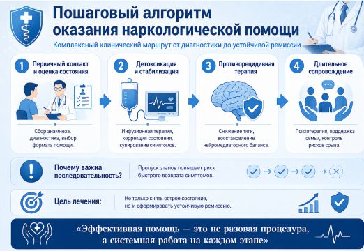 Пошаговый план помощи при алкоголизме инфографика